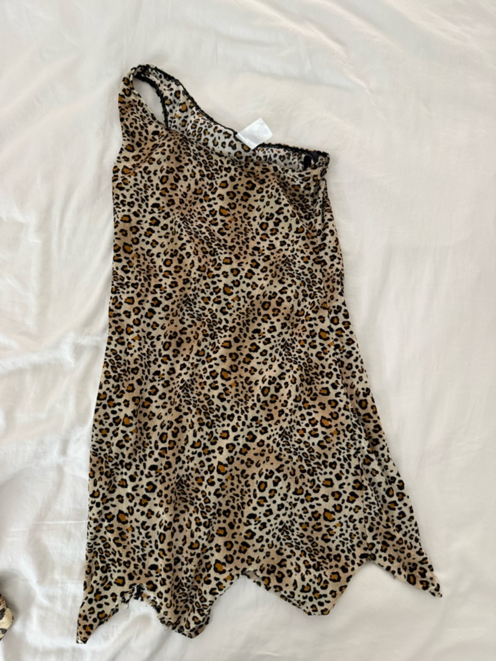 Dreamgirl One-Shoulder Leopard Print Slip Dress - Brown/Tan/Black